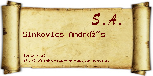 Sinkovics András névjegykártya